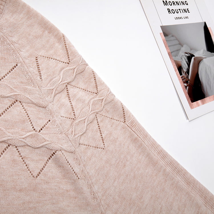 SM-K0042 Široki pleteni džemper dugih rukava, tanka valovita šuplja pletena donja majica SM-K0042 Široki pleteni džemper dugih rukava, tanka valovita šuplja pletena donja majica